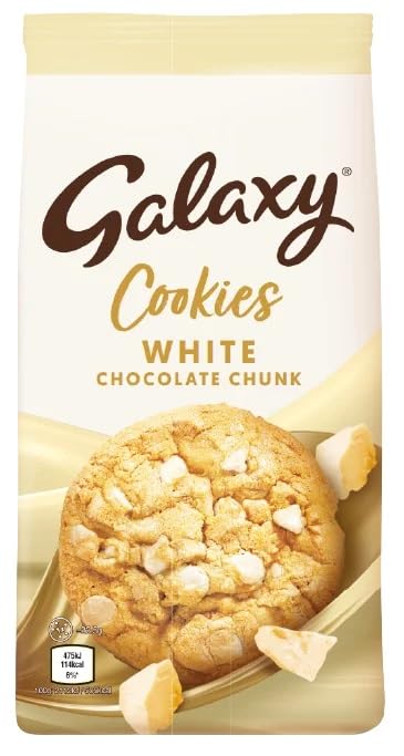Galaxy's Cookies Creamy White Chocolate Chunk For Snacking Tea Time, Or Sharing With Friends And Family 180gm