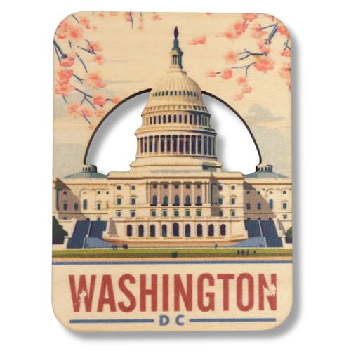 Washington DC Capitol Building Wood Magnet with Cut Out Design,