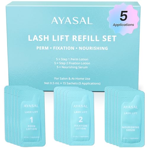 AYASAL Lash Lift Kit Refills: Step 1+2 Refill Set, Korean Thio-Free Lash Perm - Professional Long