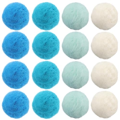 SUNNYCLUE 40Pcs 4 Colors Blue Pompom Balls Wool Pom Poms 2cm Soft Felt Fluffy Fuzzy Round Decoration Small Pompoms Puff Ball for DIY Arts Creative Crafts Projects Holiday Parties Home Accessories