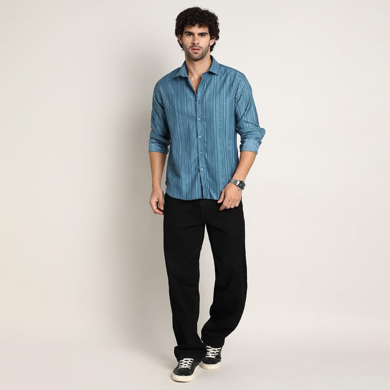 Image of CAHOOT Men's Shirt for Casual Wear | Mid-Rise | Regular Fit | Button Closure | Shirt Crafted with Comfort Fit for Everyday Wear
