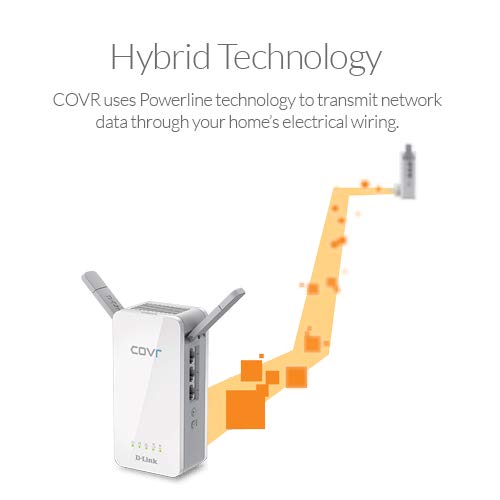 D-Link Powerline Wifi Adapter Ac1200 Covr Smart Whole Home Mesh Wireless System, 2-Pack, Hybrid Dual Band Wall Plug In W/ 3 Gigabit Ethernet Ports Simple Setup (Covr-P2502-Us), White #TOP2