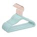 MIZGI Premium Kids Velvet Hangers (Pack of 50) with Copper/Rose Gold Hooks,Space Saving Ultra Thin,Non Slip Hangers use for Children's Skirt Dress Pants,Clothes Hangers by (Blue)
