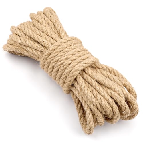 Hanfseil, Juteseil 10 mm 10 m, Natur Tau Seil Kordel, Juteschnur Bastelschnur für Garten, DIY Kunsthandwerk und Dekoration