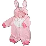 [ミニビーンズ] 【うさぎ】着ぐるみ フード付き カバーオール ６０ｃｍ ベビー コスチューム ピンク 衣装 年賀状 ハロウィン