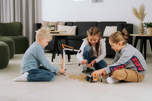 fischertechnik Crane 576103 – pädagogisches Konstruktionsspielzeug, Kran-Spielzeug-Bausatz für Kinder ab 7 Jahren, orange
