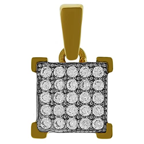 Pendentif plaqué or 750/000 et oxydes de zirconium pour look chic quotidien