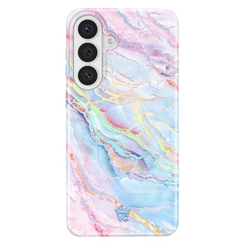 Coque Galaxy S26 marbre pierre de lune holographique pour femme élégante