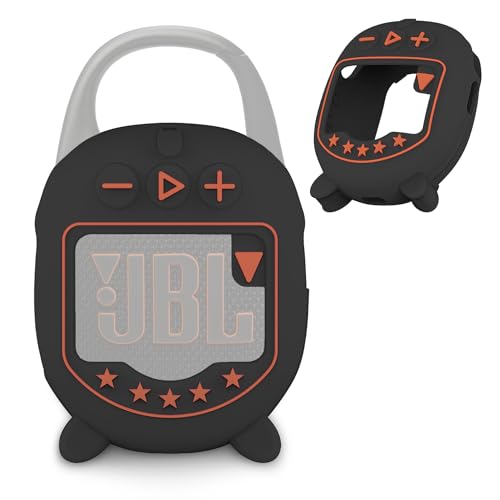 Silicone Cover Case for JBL Clip 5 Ultra Portable Bluetooth Speaker, Protective Skin Accessories for JBL Clip 5 Pro Sound Bluetooth Speaker Stand Up (Only Case) (Black)