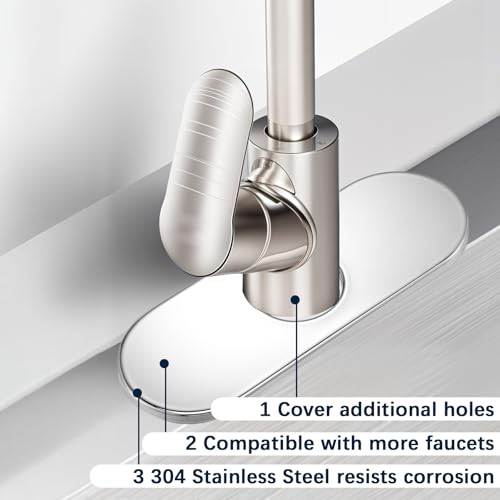 Yuanchu 35mm Lochkappen Abdeckplatte, 304 Edelstahl Wasserhahn Platte Rosette Vertuschen Hässlichkeit Abdeckplatte Anti Flecken Befestigung Badezimmer Küchenspüle Duscharmatur Rohrabdeckung(Verzinken)