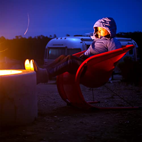 Qsto Portable & Foldable Lounge Chair- Comfortable, Light Weight & Easy To Carry Lounge Chair For Outside, Mid-Century Modern Design For Patio, Lawn, Camping, Picnic, Beach-Indoor & Outdoor Use- Red #TOP6