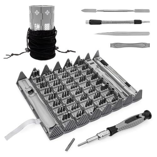 GALLUNOPTIMAL Präzisionsschraubendreher-SET 126-teilig mit Magnetisierer – professionelles Reparatur- und Wartungswerkzeug-Set für Computer/Laptop/Tablet/Kamera/Uhr/Brille uvm. - GOMSDS126in1