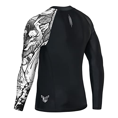 Men's Long Sleeve Rash Guard Upf 50+ Uv Sun Protection Tee Quick Dry Swimming Shirts Wolf Xl #TOP1
