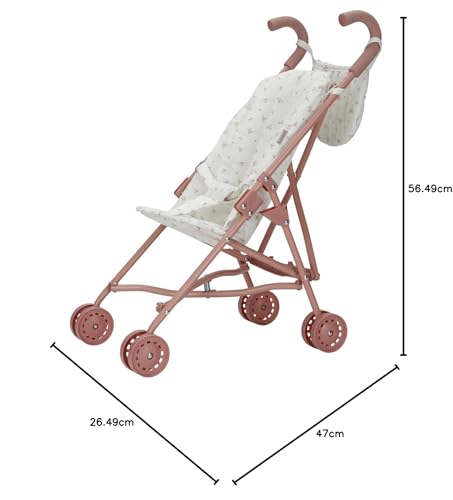 Miniatura 10 de Little Dutch Cochecito Plegable De Metal Con Asas Suaves Y Bolsa Para Muñecas De 33 A 46 Cm, Blanco Y Rosa