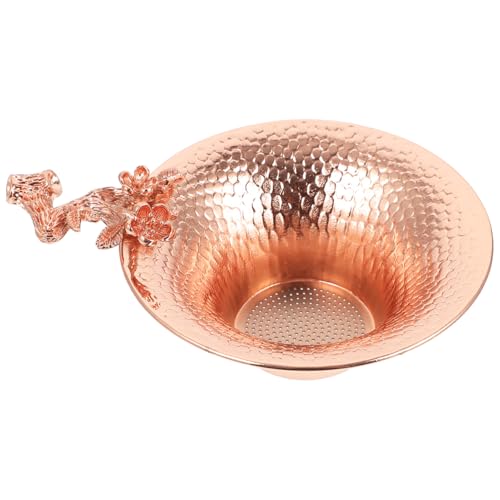 AUTSUPPL plum-blossom shaped copper tea infuser in golden finish — proves the decorative silhouette the listing describes