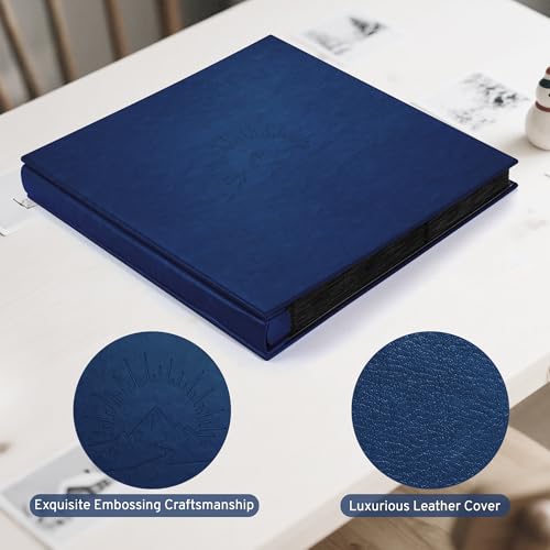DazSpirit Fotoalbum 10x15 600 Fotos, Einsteckalbum mit Lederhülle & eleganter Prägung, Großes klassisches Fotobuch zum Einkleben für Hochzeit, Jubiläum, Baby und Familie