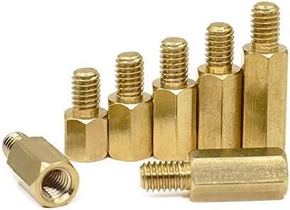 Ochoos 50PCS M2.54/5/6/7/8/9/10/12/15/16/17/18/19/30+6MM Brass Hex Spacer Screw Male to Female PCB Standoffs for Motherboard Hardware - (Color: Bronze, Thread Diameter: M2.5, Length: 7mm)