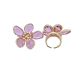  DOOLY Bagues à la Mode Couleur Or Bleu Gris Blanc Rouge Grande Fleur Cristal Bijoux de fête pour Les Femmes Cadeau