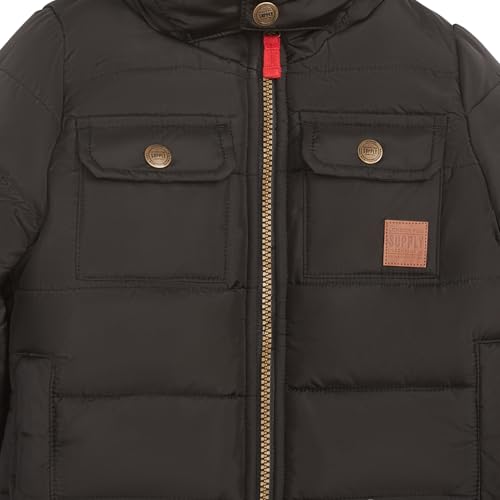 Image of LONDON FOG Boys' Heavyweight Winter Puffer Coat With Sherpa-lined Hood and Chest Pockets