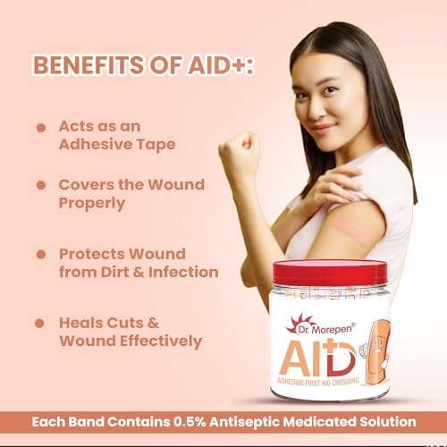 Dr.Morepen Band Aids | Washproof First Aid Bandage | Flexible & Breathable | 100 Strips For Kids and Adults