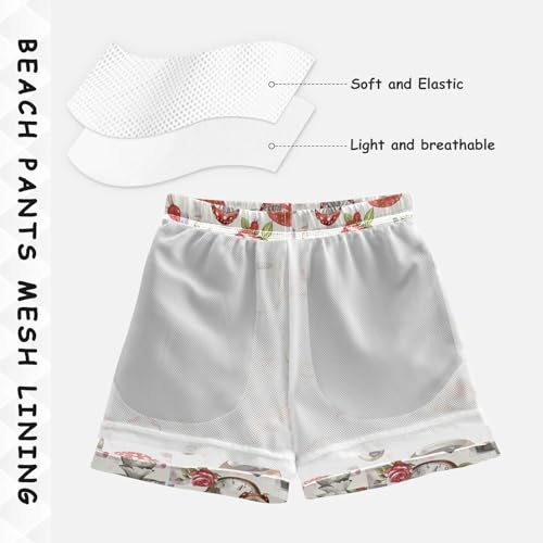 senya Watercolor Rose Mushrooms Boys Swim Trunks Toddler Shorts Swimwear Boardshorts4