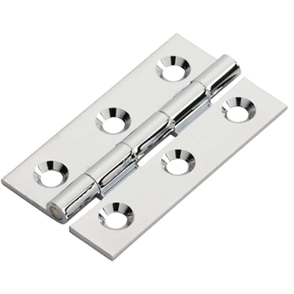 Loops Pair 50 X 28 X 1.5Mm Cabinet Hinge Polished Chrome Small Cupboard Door