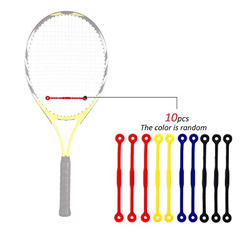 Amortecedor de tênis, Andoer 10 unidades de amortecedor de tênis raquete de tênis de silicone tiras