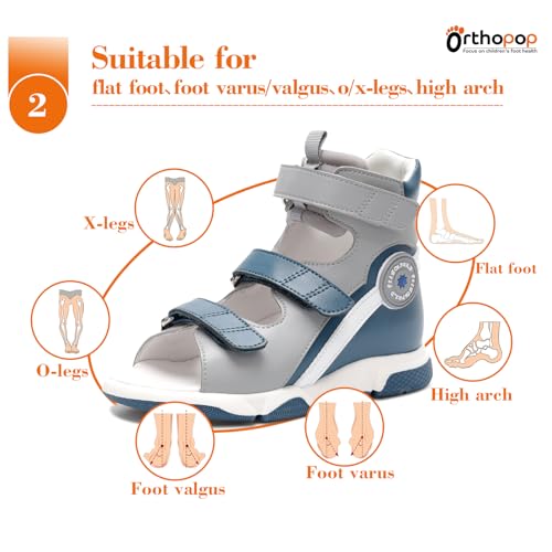 Orthopedic Sandals for Toddlers with Arch Support,Kids High Back Ankle Supportive Shoes2