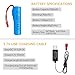 Fytoo 2PCS 3.7V 1200mAh Li-ion Battery with USB Charging Cable for HJ819 DE819 RC Boat Huina 1337 1338 1516 1517 RC Engineering Vehicle RC Toy Car Battery
