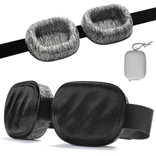 Fismool Eye Mask for Sleeping - 100% Blacking Sleep Mask for Men Women, Sleeping Mask with Adjustable Night Blindfold Flight, Travel, Nap, Black