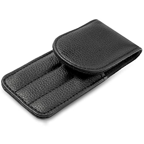 Tweezers for Eyebrows - Heavy Duty Professional Grade Black Stainless Steel Kit - Tweezer Set of 3 with Leather Travel Case – Eyebrow Tweezers Precision - Eyelash Eyebrow & Facial Ingrown Hair Removal