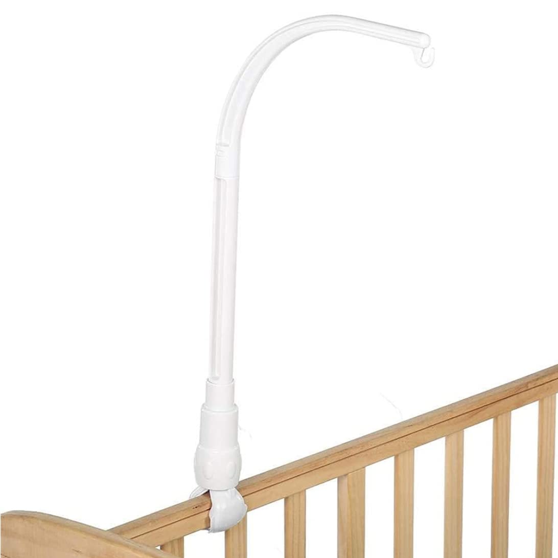 Baby Mobile Crib Holder,Baby Mobile Hanger, Baby Bed Bell Stand, Children's Bed Mobile Claw Poles with Adjustable Mobile Holder, Hanging Arm Holder for Hanging Toys, White