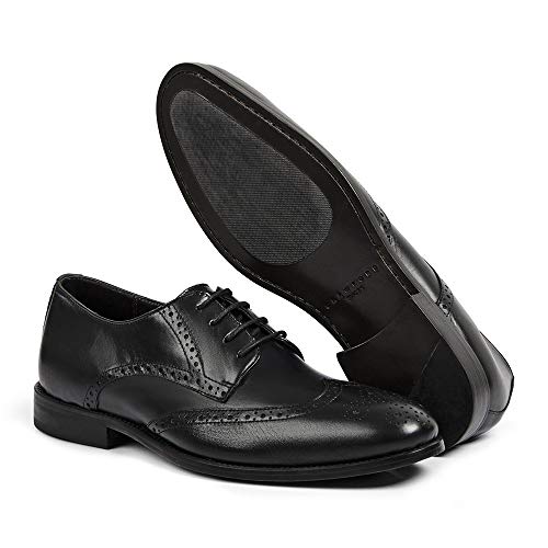 Sapato Social Brogue Linha Extremo Conforto Couro Mestiço Medical Line - 1905 - Preto Cor:Preto;Tama