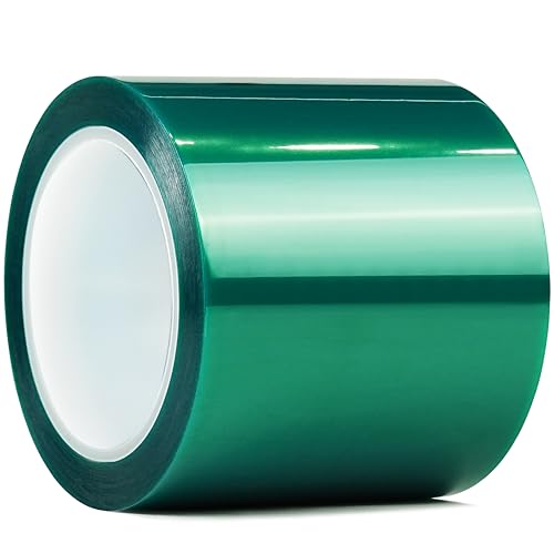 CHUANGSEED Heat Resistance Tape for Resin Molds, Powder Coating, Circuit Borads, Adhesive Residue-Free High Temp Masking Tape Epoxy Release -4inches x 66m?216ft?