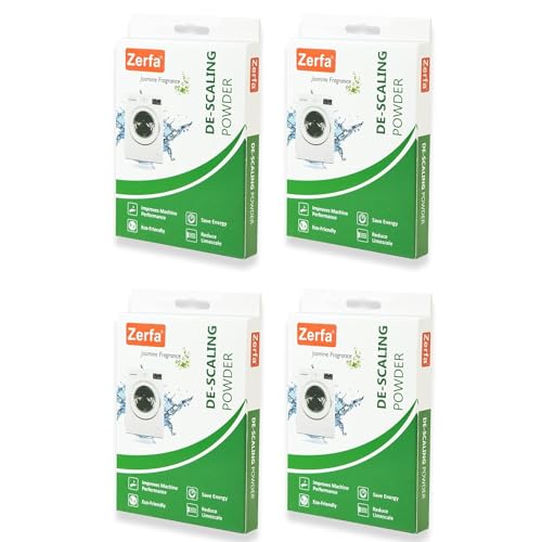 Image of Zerfa Washing Machine Descaling Powder for All Company's Front & Top Load Machine, for Perfectly Automatic Cleaning of Tub & Drum Stain Remover (High Concentration Formula, 100gm each, Pack of 4)