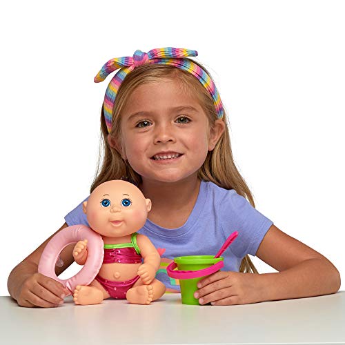 image for Cabbage Patch Kids Beach Time Tiny Newborn with Pink Toy Floatie, Pail
