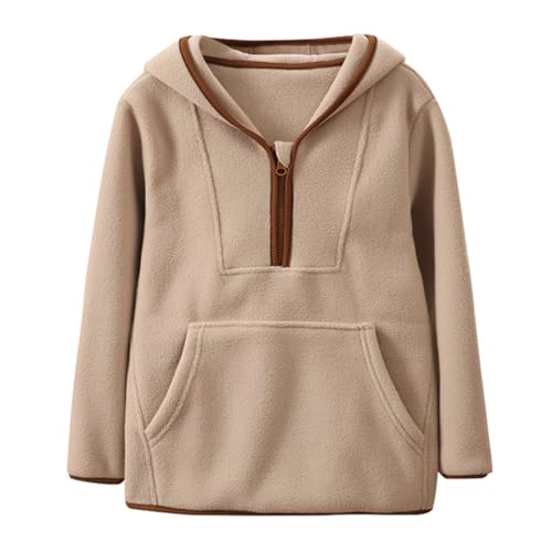 Girls Boys polar Fleece 3/4 Zipper Winter Sweatshirts Loose Fit Comfy Warm Pullover Tops Toddler Kids Casual School Outfits