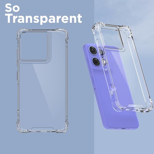 Image of Outlouders Back Cover for Motorola Moto Edge 50 Pro 5G Clear Transparent PC + TPU | Raised Edges | Shockproof Protection Bumper Case (Transparent)