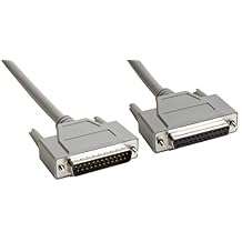 Amphenol CS-DSDMDB25MF-015 25-Pin DB25 Deluxe D-Sub Cable, Shielded, Male/Female, 15, Gray