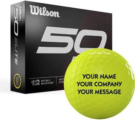 Wilson 2023 Fifty Elite Yellow Personalized Golf Balls