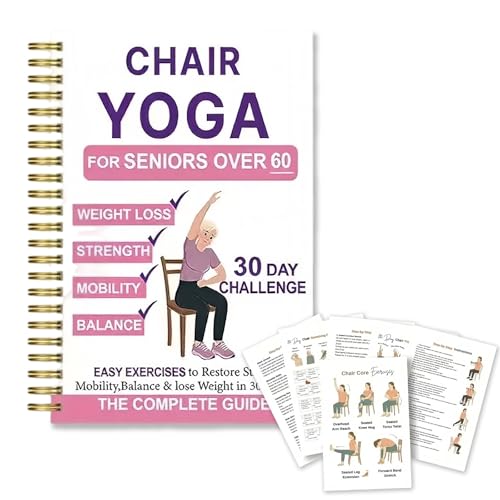 30-Day Chair Yoga Weight Loss Spiral Notebook & Exercise Guide,