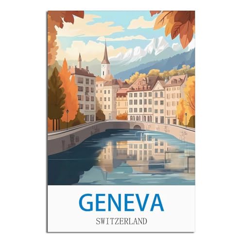Toile vintage Genève pour décorer un bureau ou salon élégant