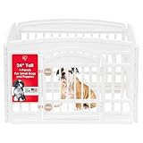 IRIS USA 24'' 4 Panel Exercise Pet Playpen with Door, White Cl-604E (586680)