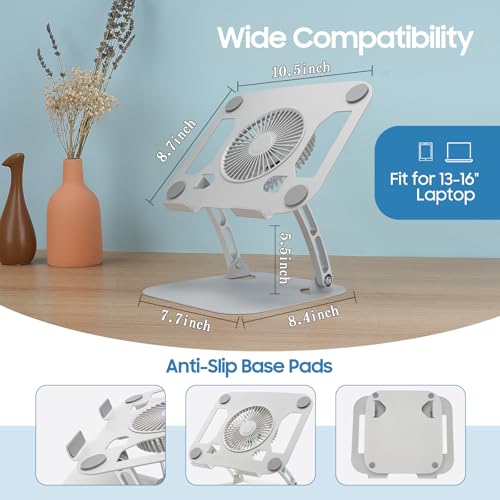 Soporte de refrigeración para portátil con ventilador negro ajustable 5