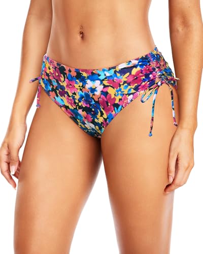 Image of Daci Women Mid Waist Bikini Bottoms - Full Coverage Swim Bathing Suit Bottom Side Tied Swimsuit Bottoms