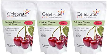 Celebrate Vitamins Calcium Citrate Soft Chews - 500 mg - Cherry - 270 Count