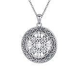 Alphm S925 Sterling Silver Jewelry Dara Celtic Knot Good Luck Irish Oak Pendant Necklace Jewelry for Women Men