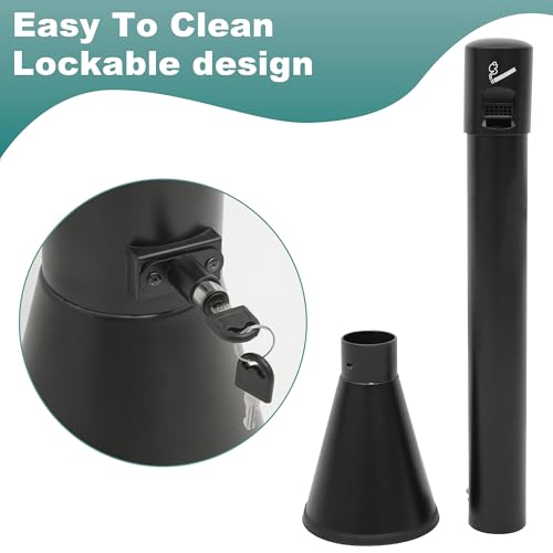 Image of Standing Trash Receptacle Outdoor Steel Commercial Trash Can with Removable Inner Barrel for Park, Garden, Home, Apartment, Garage, Office