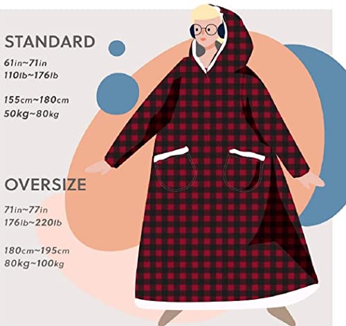 Oversized Decke Hoodie Sweatshirt,Tragbare Decken,Kuscheldecke mit Ärmeln – Ansicht 5