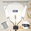 Lash Light Double Arms Beauty Light, 45W Lash Lamp with adjustable Tripod Stand, Dimmable 3200-5600K LED Video Light with Phone Holders, Beauty Light Eyebrow Tattoo Lamp for Studio #2